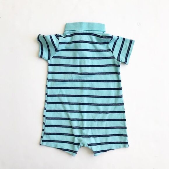 Carters blue stripe romper EUC  24 months - Picture 4 of 4